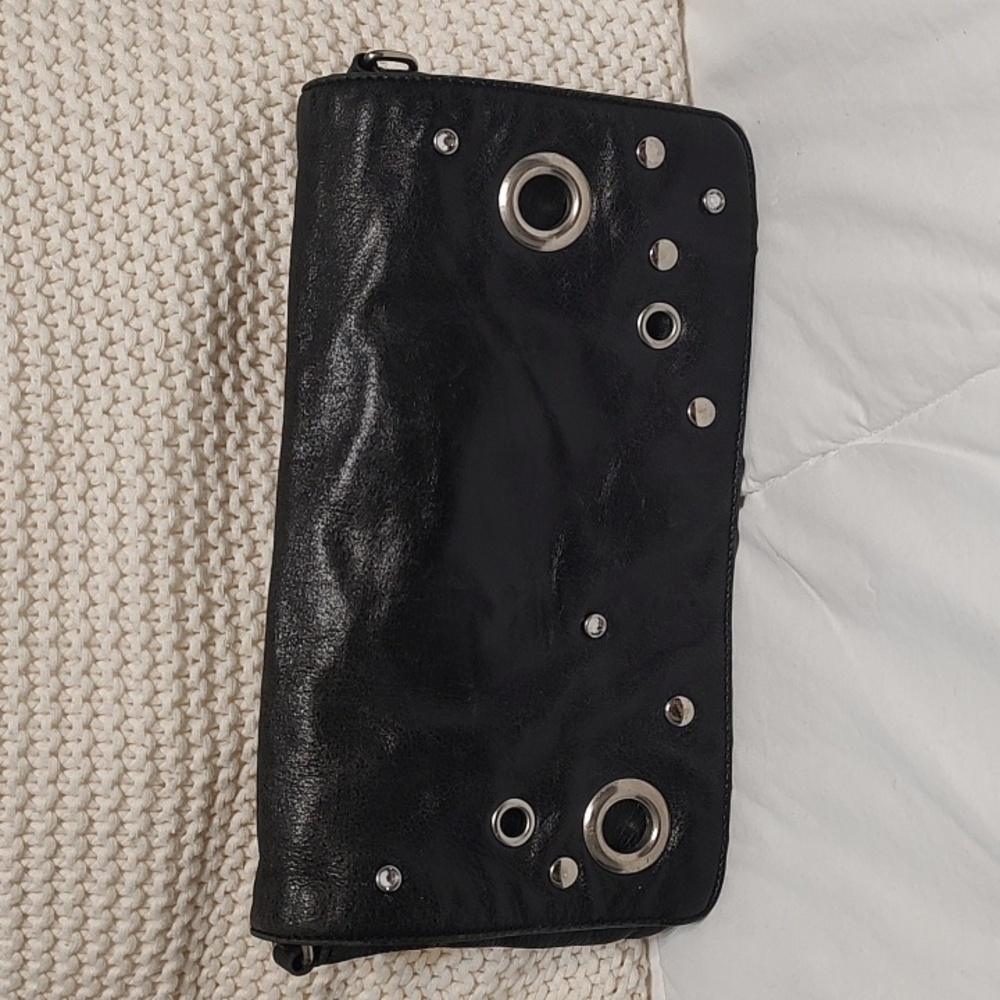 Hobo International Studded Clutch Flap Bag•Black•Leather•Used
